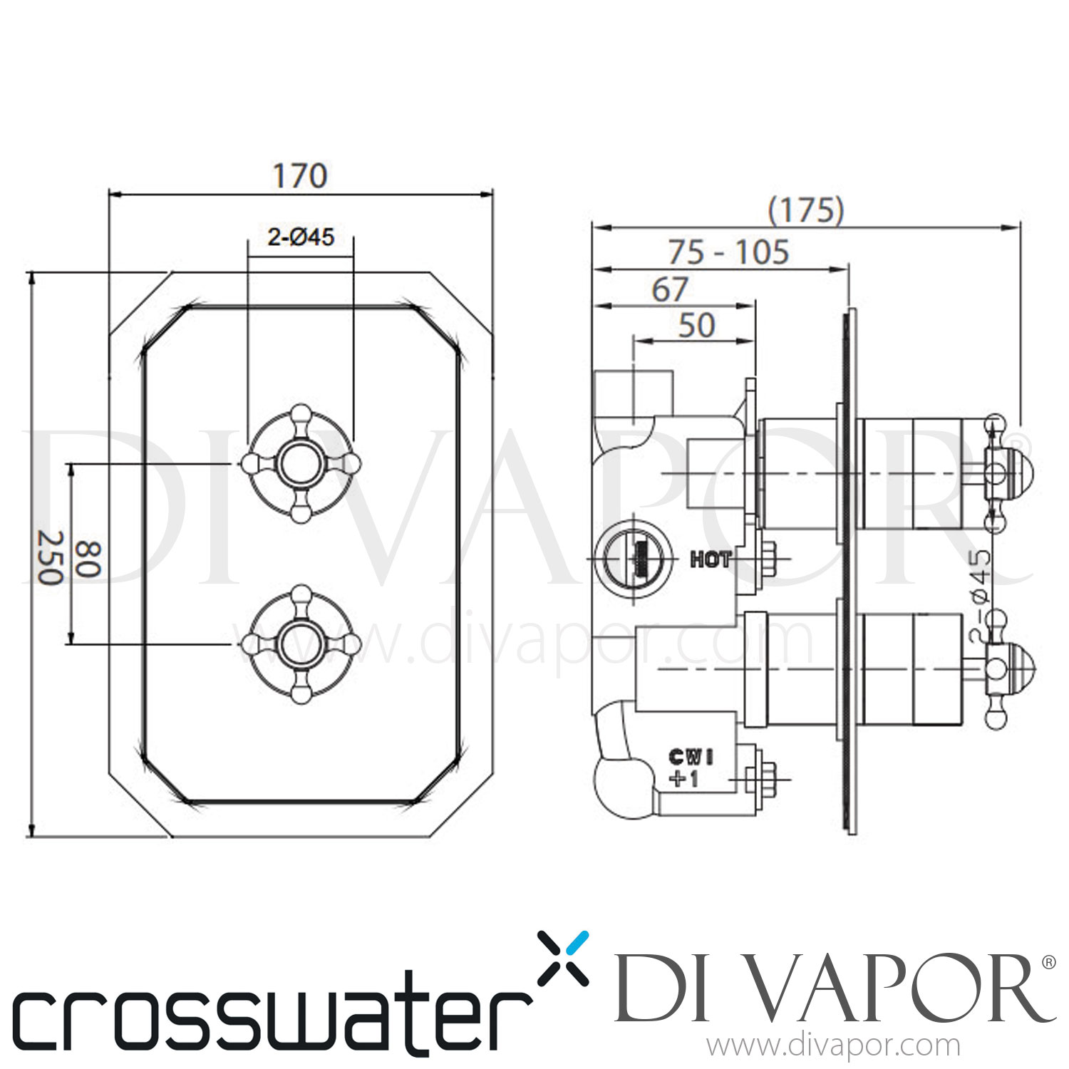 Crosswater Belgravia Crosshead Thermostatic Shower Valve Spare Parts